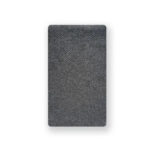 Écharpe classique en pure laine gris foncé avec maille nid d'abeille et bords côtelés