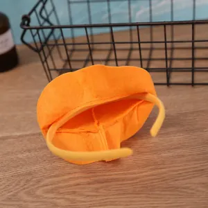 Serre-tête chapeau citrouille d'Halloween en feutre orange pour costumes de fête festive