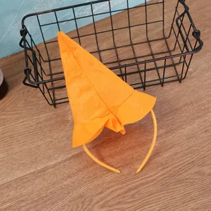 Serre-tête chapeau pointu citrouille orange Halloween pour décoration de fête costumée