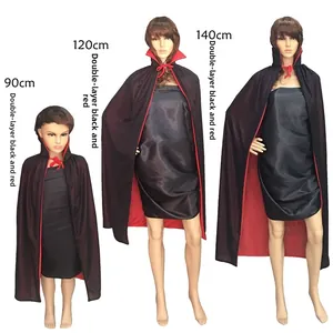 Three sizes of double-layer black and red vampire cloaks with stand-up collars