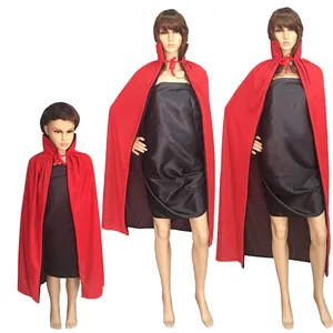 Double-sided red and black hooded vampire cloak for adults and kids Halloween costumes