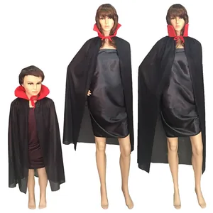 Double-sided black and red vampire cloak for Halloween costumes in adult and child sizes