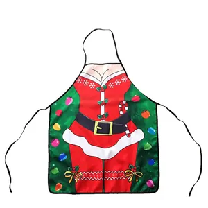 Christmas Mrs. Claus apron with festive prints including snowflakes and candy canes