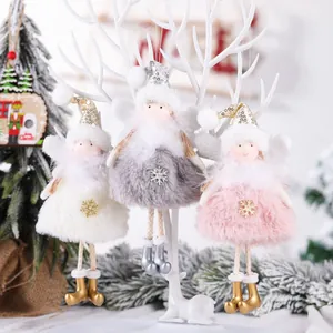 Nordisch Weihnachten Engel Hänger Plüsch Fee Puppe Mit Paillettenhut Schneeflocken Deko Für Weihnachtsbaum Haus Party Dekoration