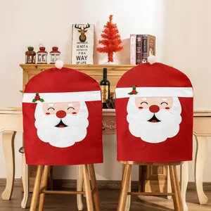 Lot de 2 housses de chaise Père Noël pour décoration de table de fête et de salle à manger