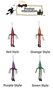 Halloween glowing wizard hats with striped long legs and sequins in four colors