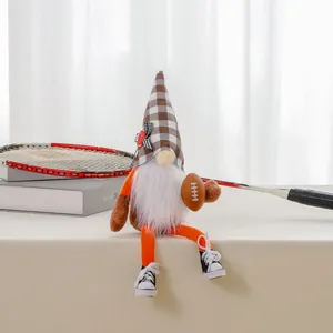Sports Theme Gnome Plush Doll Basketball Rugby Faceless Gnome Ornaments Long Legged Plush Figurine For Home Office Table Decor Sports Fans Gift