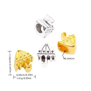 Vintage Alloy Umbrella Large Hole Beads For DIY European Bracelet Necklace Jewelry Making Antique Silver Gold Retro Charms