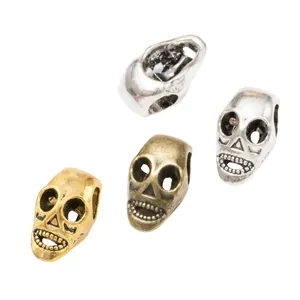 Skull alloy beads in gold, silver and bronze for DIY necklace or bracelet jewelry making