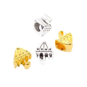 Vintage alloy umbrella-shaped charms and large hole beads for DIY charm bracelets