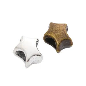 Vintage star-shaped alloy spacer beads with holes for DIY jewelry making in antique finishes