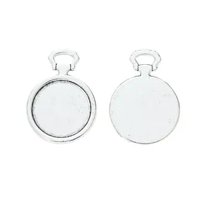 Antiker silberner 20mm runder Anhänger mit Eiffelturm-Motiv für DIY-Schmuck