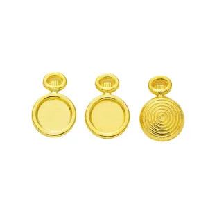 Trois supports pendentifs vintage dorés en forme de montre pour bijoux DIY