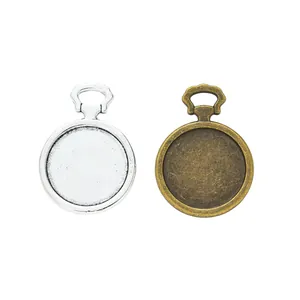 Vintage 20mm runde Eiffelturm-Anhänger in Silber und Bronze für DIY-Schmuckherstellung