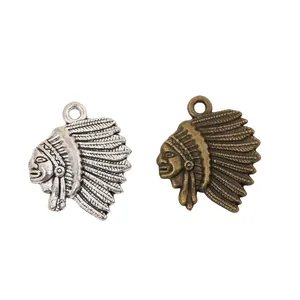 Pendentifs profil de tribu en argent et bronze pour la création de bijoux DIY