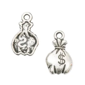 Colgantes de bolsa de dinero dólar plata vintage para creación de joyas DIY y artesanía