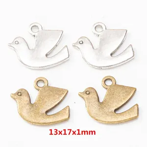 Vintage Alloy Peace Dove Bird Charms Pendants For DIY Jewelry Making Antique Silver Bronze Color Craft Findings Accessories