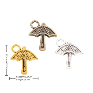 DIY Retro Legierung Regenschirm Anhänger Für Schmuckherstellung Zubehör Antik Gold Silber Bronze Metall Regenschirm Charms