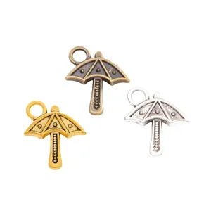 Vintage-Regenschirm-Metallanhänger in Bronze, Gold und Silber für DIY-Schmuckherstellung