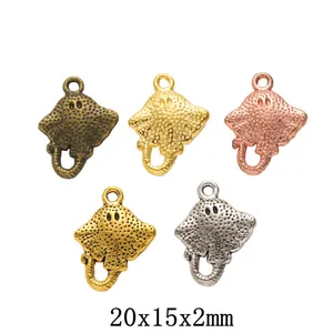 Vintage Alloy Stingray Manta Ray Charms For DIY Necklace Bracelet Jewelry Making Metal Animal Pendants Craft Accessories