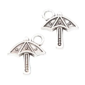 Vintage Regenschirm Anhänger aus Silberlegierung für DIY Schmuck mit Retro-Textur