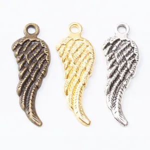 DIY metal wing charms in bronze, gold and silver finish for jewelry making