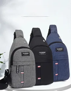 Three-color display of Oxford cloth chest bags with adjustable straps and zip pockets