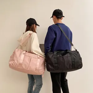 Waterproof nylon gym bag with dry wet separation for fitness and short travel