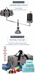 Detailed comparison of lightweight grey nylon travel bag vs 20-inch suitcase weight