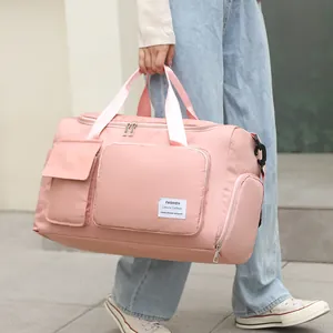 Bolsa de Viaje de Gran Capacidad para Hombre Mujer Nailon Impermeable Bolsa de Gimnasio Con Compartimento para Zapatos Separación Seco Húmedo