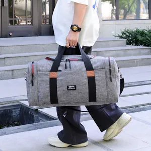 Large Capacity Waterproof Travel Bag Men Women Business Weekend Duffel Bag With Trolley Sleeve Nylon Gym Handbag