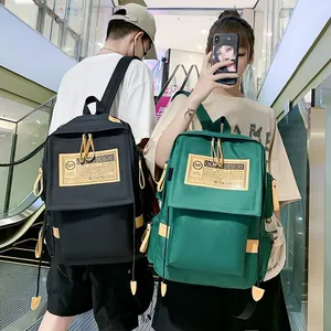 Unisex Nylon Rugzak Met Grote Capaciteit Voor Heren Dames School College Laptop Tas Street Fashion Casual Reistas Rugzak Letter Label