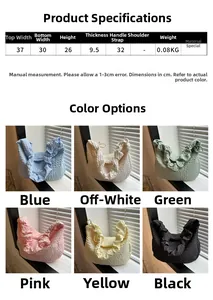 Guide des tailles détaillé et options de couleurs pour le sac à bandoulière texturé