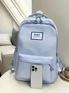 Unisex Minimalist Large Capacity Backpack Waterproof Oxford Cloth Laptop Bag For High School Students Travel Daypack