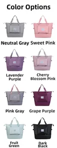 Eight colors of foldable large capacity travel bags made of waterproof nylon fabric