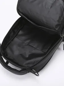 Black waterproof crossbody chest bag with multi-layer internal compartments and top handle