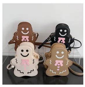 Sacs à bandoulière en forme de bonhomme de pain d'épices déclinés en quatre coloris variés
