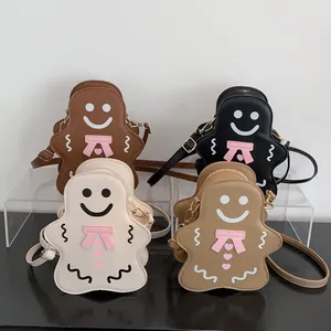 Sac Bandoulière Créatif Bonhomme de Pain d'Épices pour Femmes 2024 Nouveau Dessin Animé en Cuir PU Mode Cadeau de Noël Unique