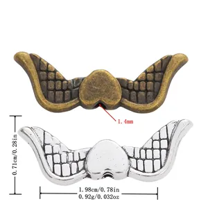 Vintage Alloy Wing Heart Spacer Beads For DIY Bracelet Necklace Making Retro Style Jewelry Findings Components Beads