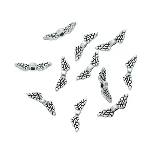 Silver vintage wing spacers for DIY bracelet and necklace jewelry making