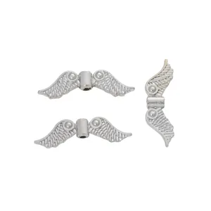 Vintage silver alloy wing spacer beads for DIY jewelry bracelets and necklaces