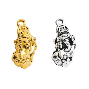 Pendentifs Ganesha en relief or et argent pour la création de bijoux et l'artisanat