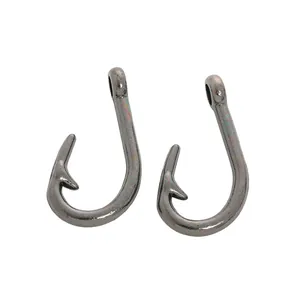 Pendentifs hameçons en alliage de zinc pour création de bijoux DIY, finition gunmetal