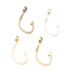 Lot de 4 pendentifs hameçon vintage en alliage avec gravure HOPE en or, argent et bronze