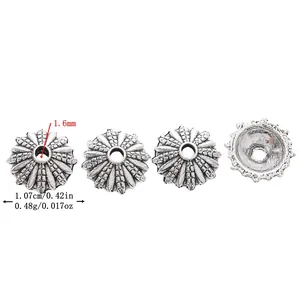 Calottes à perles rétro en alliage motif tournesol pour bijoux DIY de 1,07cm