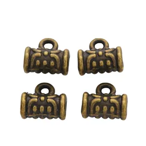 Set van vier antiek bronzen DIY sieraden kralen met vintage reliëf bloemenpatronen