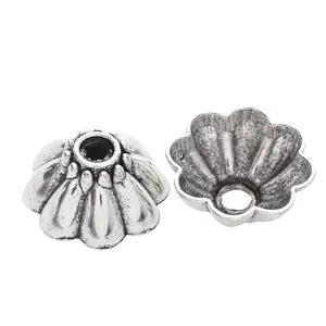 Calottes de perles en fleurs argent antique pour la création de bijoux DIY rétro