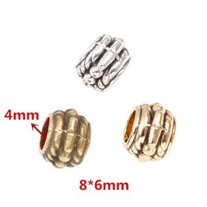 Vintage Legering Groot Gat Vat Tussendoor Kralen Voor Europese Armband Ketting DIY Sieraden Maken Antieke Geribbelde Accessoires