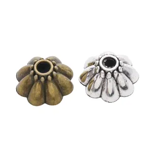 Calottes de fleurs vintage en bronze et argent pour accessoires de bijoux DIY