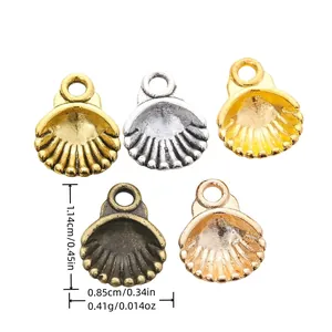 Vintage Alloy Shell Scallop Charms For Jewelry Making DIY Bracelet Necklace Antique Finish Metallic Craft Accessory Pendants